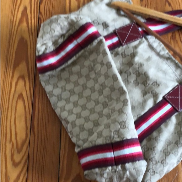 Gucci Handbag. Canvas with leather detail. - Picture 6 of 8